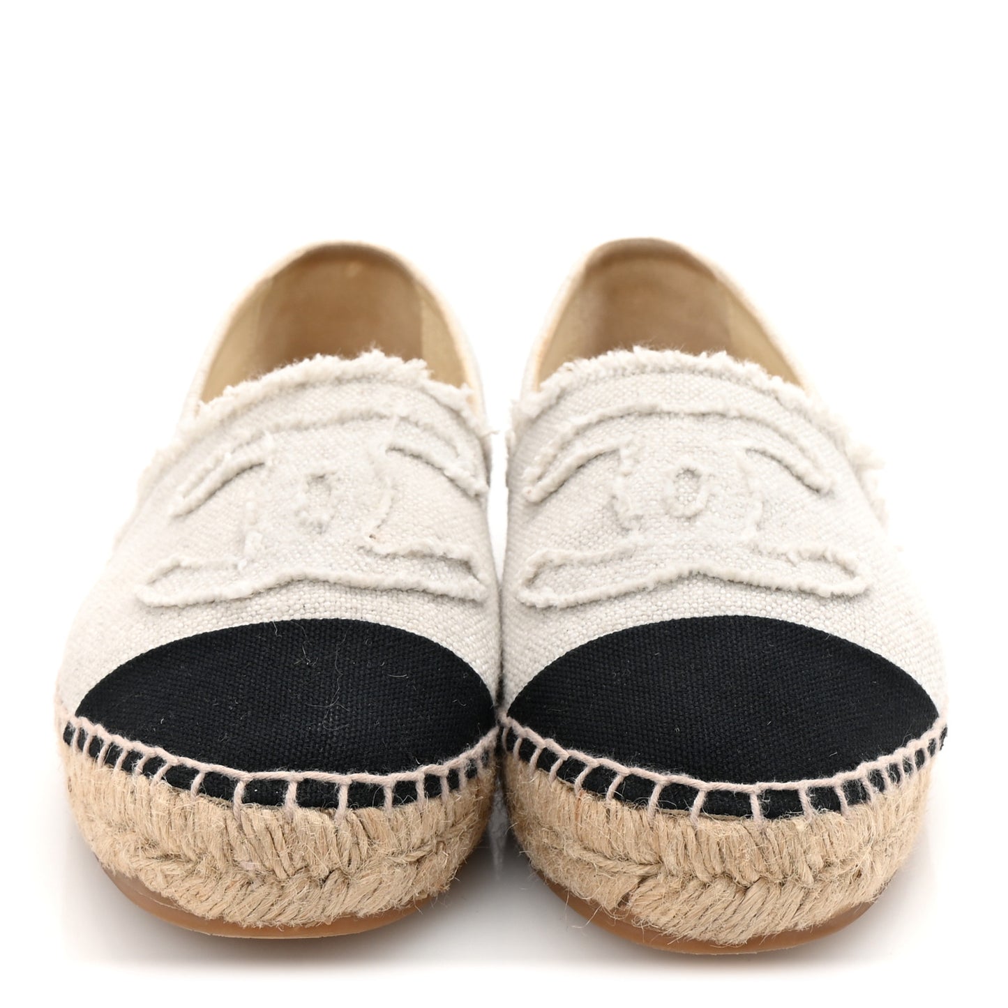 Linen CC Espadrilles 39 Beige Black