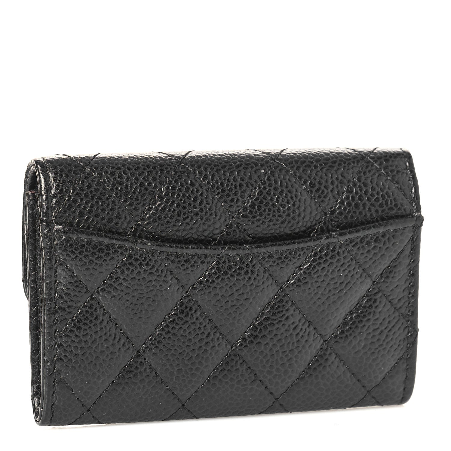 Chanel Caviar Quilted Flap Card Holder Wallet Black 3 of 11