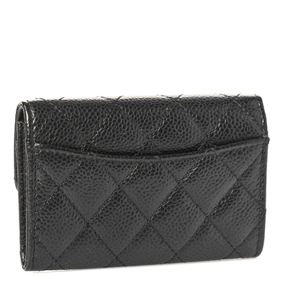 Chanel Caviar Quilted Flap Card Holder Wallet Black 3 of 11