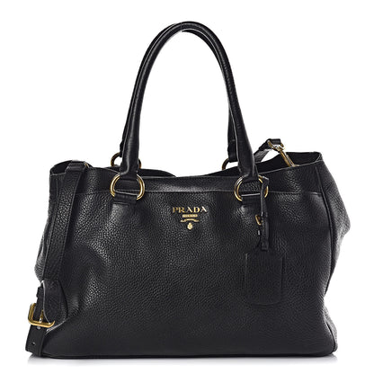 Prada Vitello Daino Tote Black 1 of 15