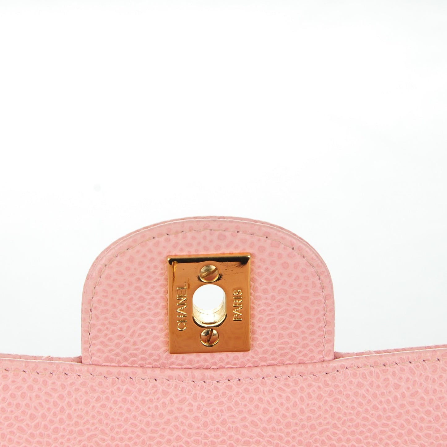 Caviar Quilted Medium Double Flap Pink