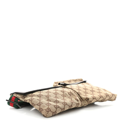 Gucci GG Monogram Web Double Pocket Belt Bag Dark Brown 3 of 12