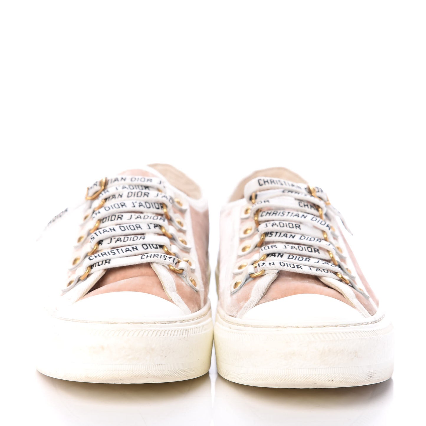 Velvet Walk'N'Dior Low Top Sneakers 38 Nude