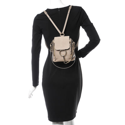 Chloe Suede Calfskin Mini Faye Backpack Motty Grey 2 of 8