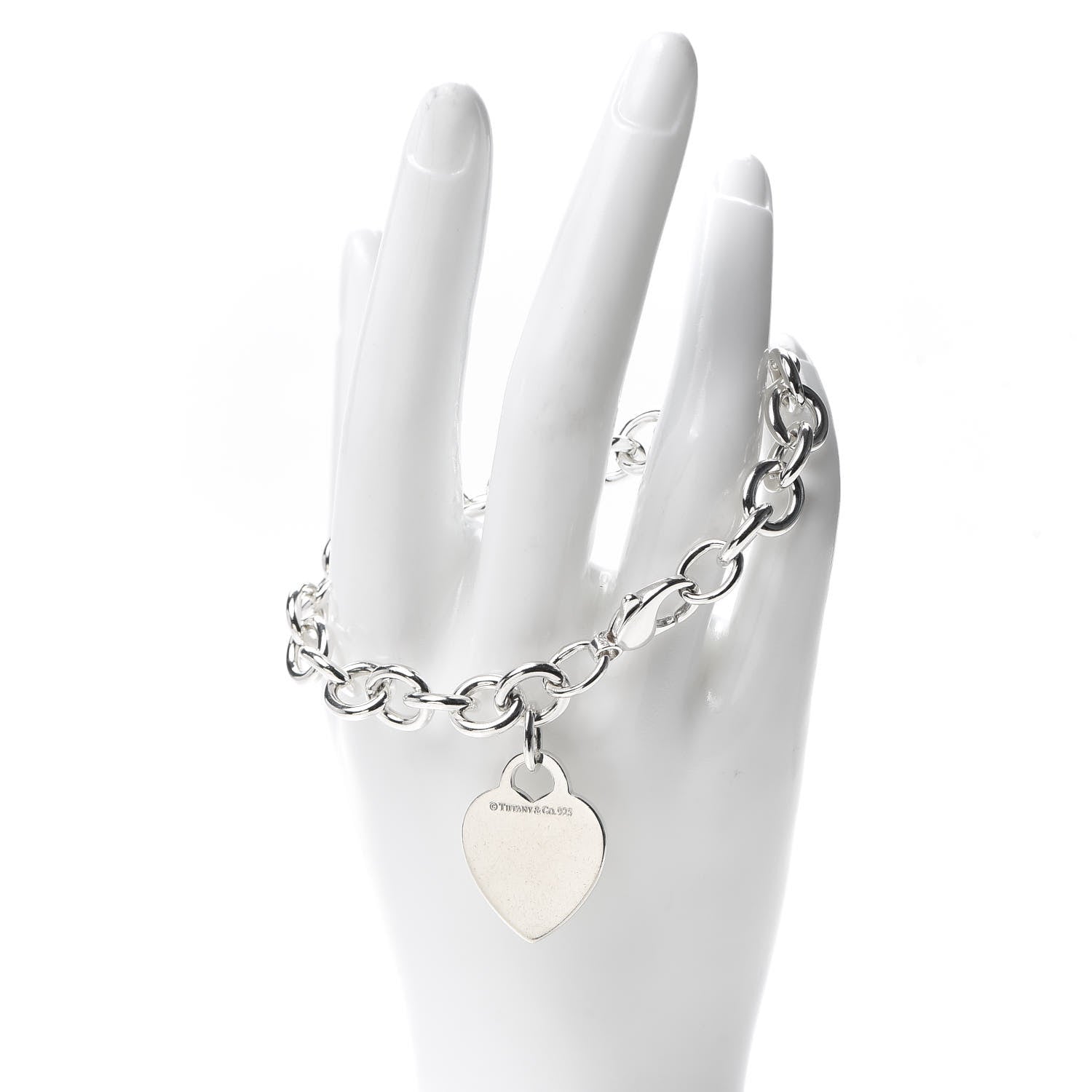 Tiffany Sterling Silver Heart Tag Charm Bracelet 2 of 4