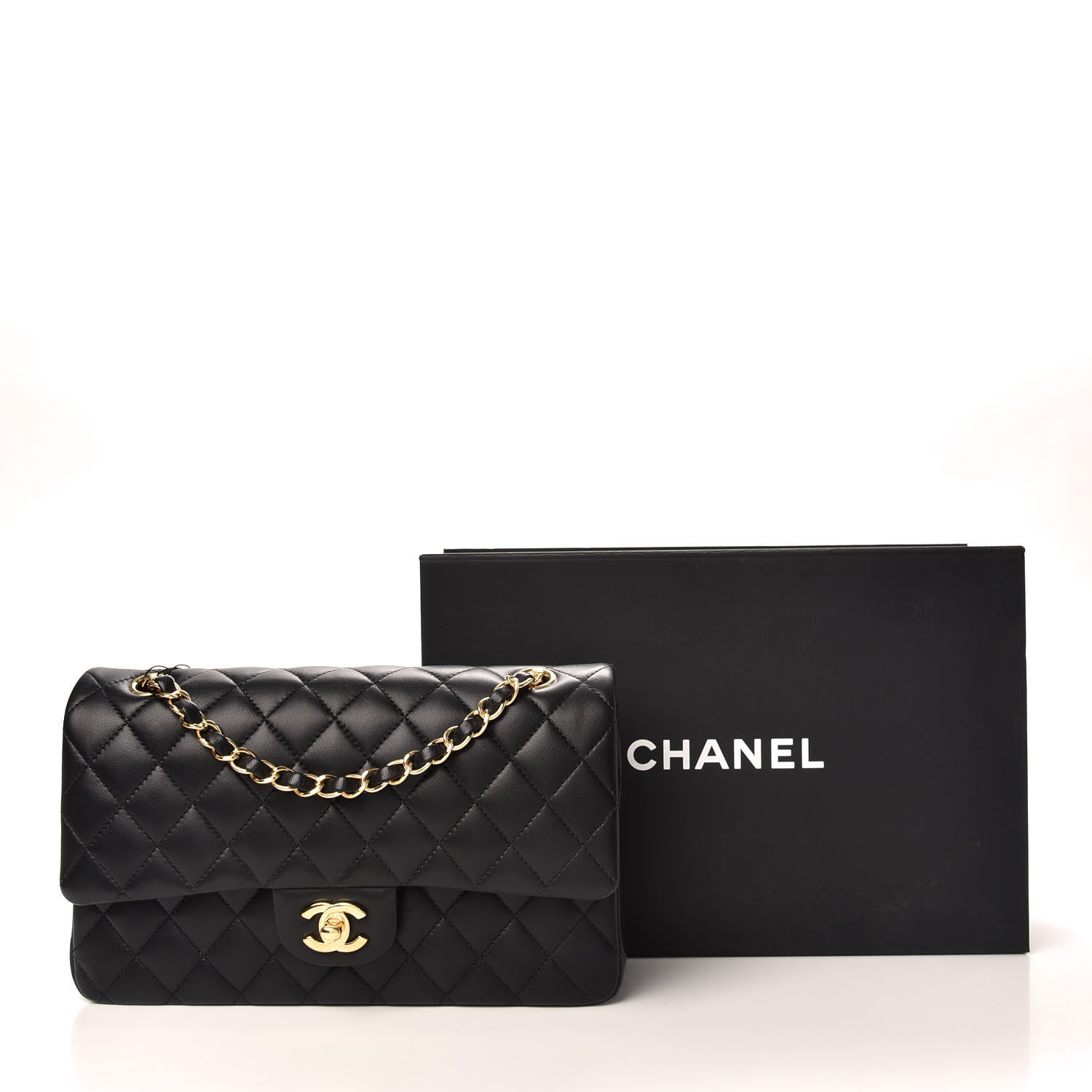 Chanel Lambskin Quilted Medium Double Flap Black 10 of 10