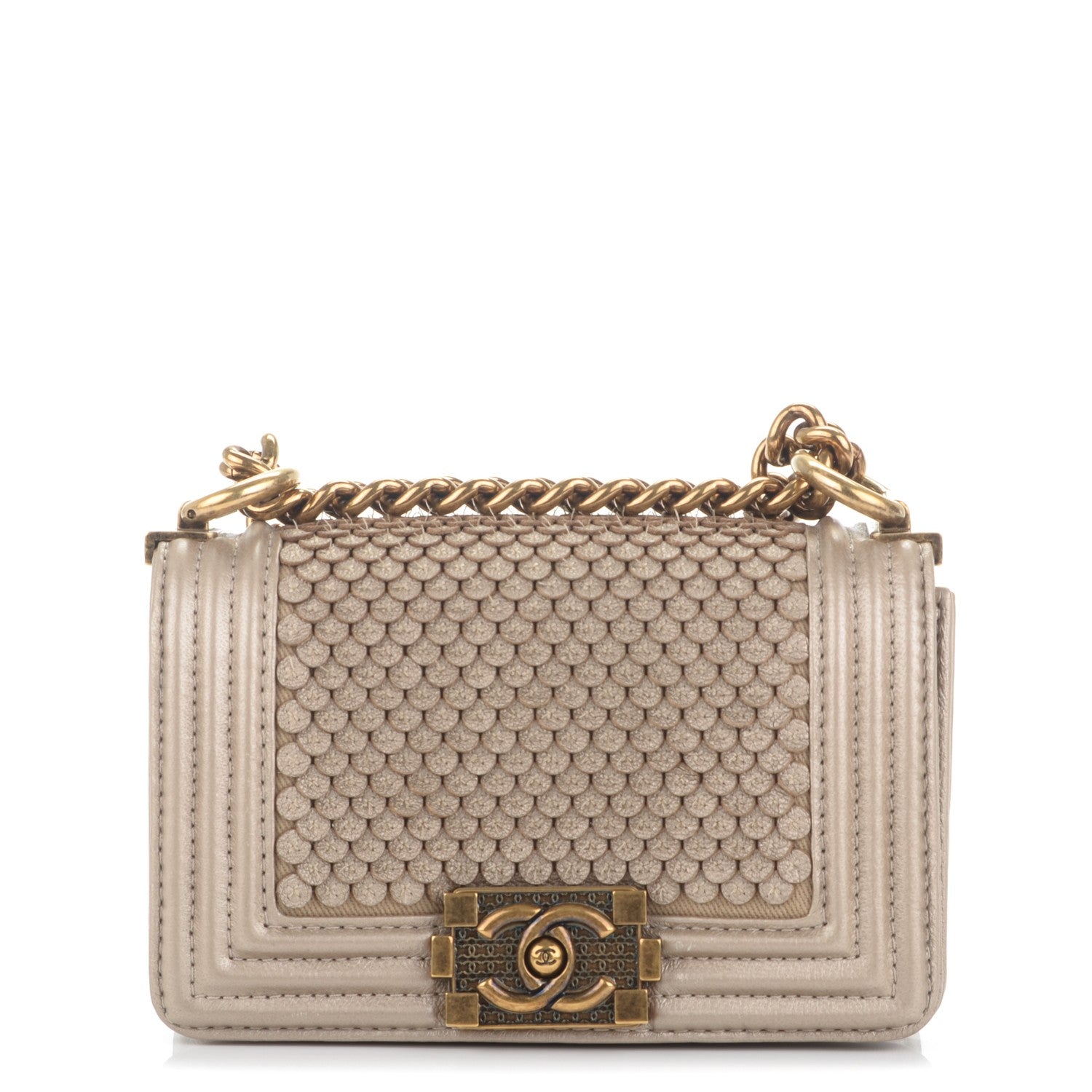 Chanel Metallic Lambskin Mini Scaled Boy Flap Gold 1 of 7
