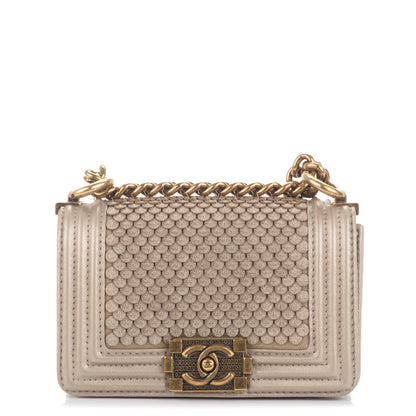 Chanel Metallic Lambskin Mini Scaled Boy Flap Gold 1 of 7