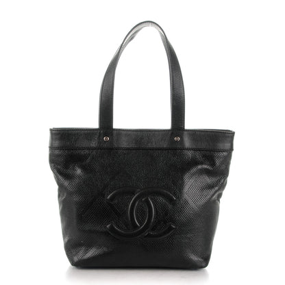 Chanel Goatskin Perforated Small CC Tote Black 1 of 9