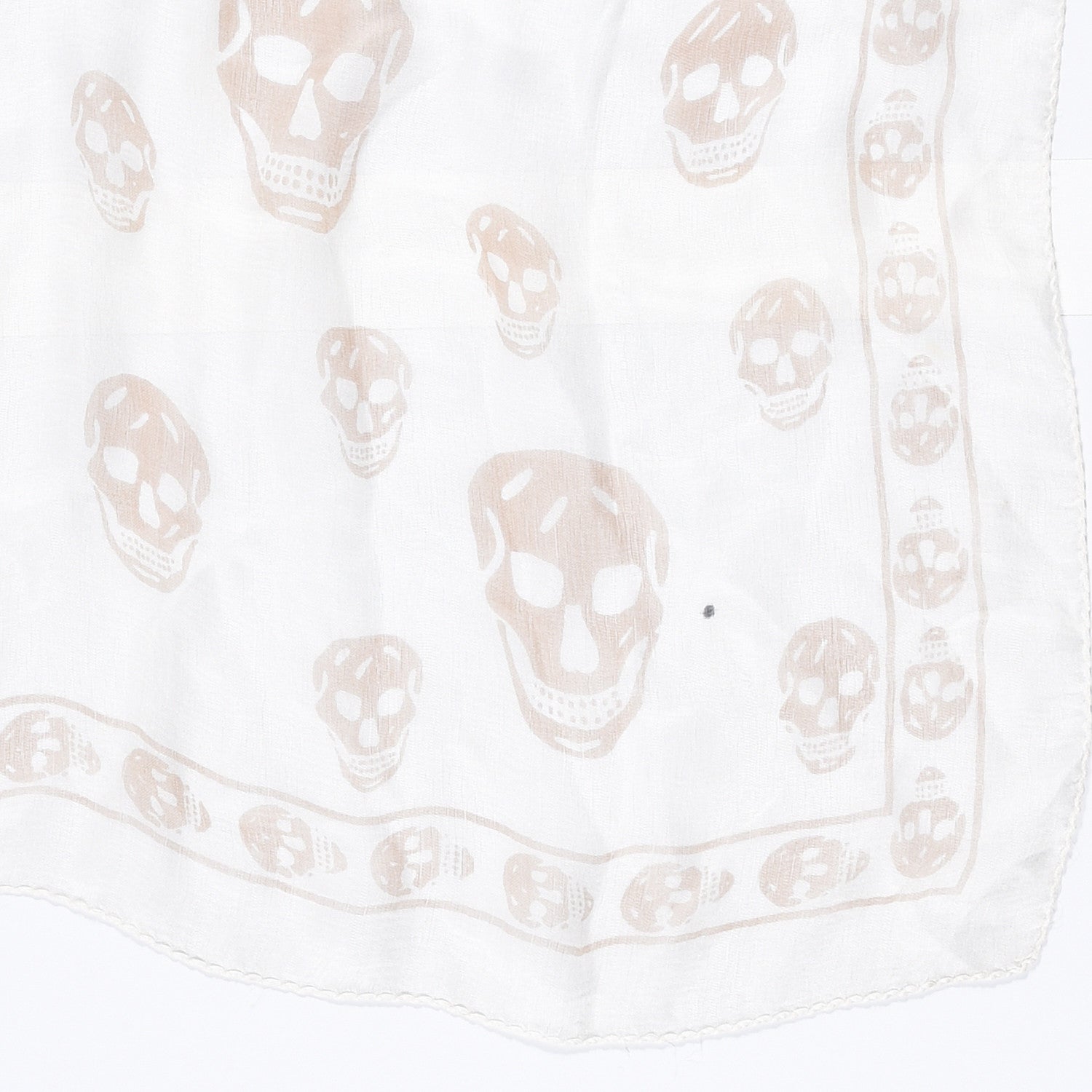 Alexander McQueen Silk Chiffon Skull Scarf Beige Ivory 2 of 4