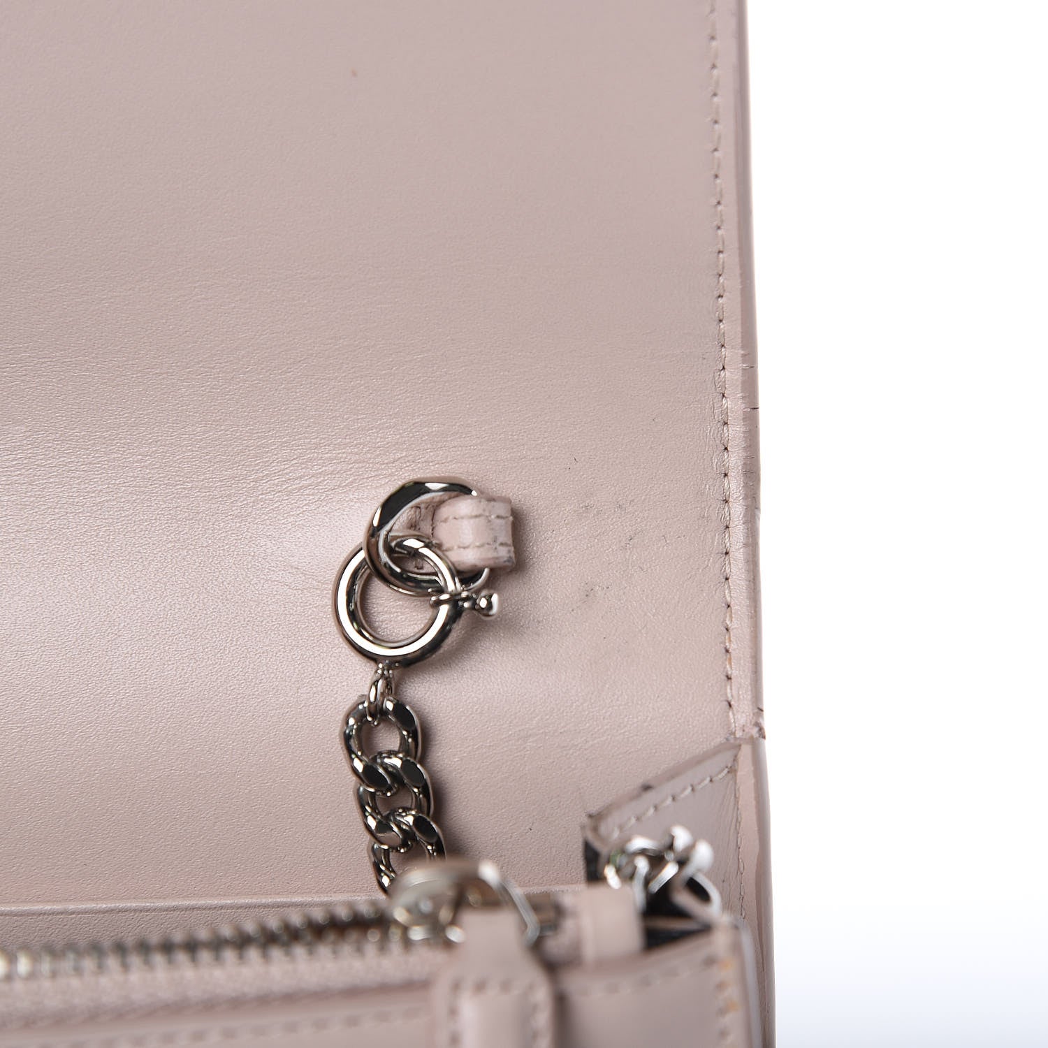 Saint Laurent Smooth Calfskin Classic Monogram Kate Tassel Chain Wallet Marble Pink 7 of 10