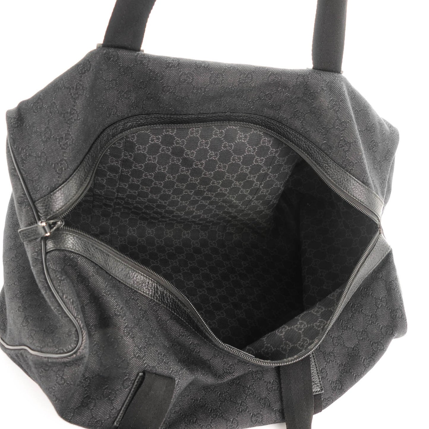 Denim Monogram Large Collapsible Carry On Duffle Black