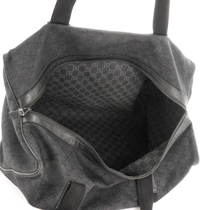 Gucci Denim Monogram Large Collapsible Carry On Duffle Black 5 of 7