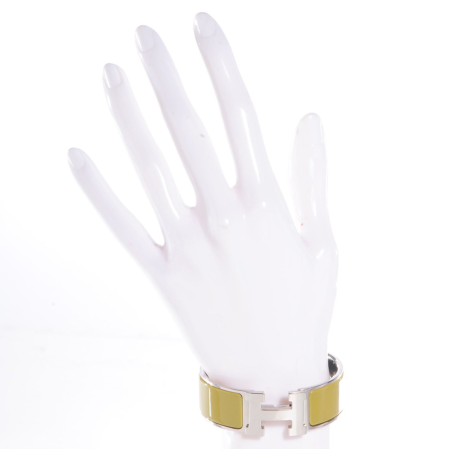 Enamel Clic Clac H Wide Bracelet PM Chartreuse