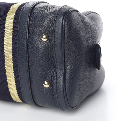 Gucci Calfskin Vintage Web Small Boston Navy Blue 10 of 12