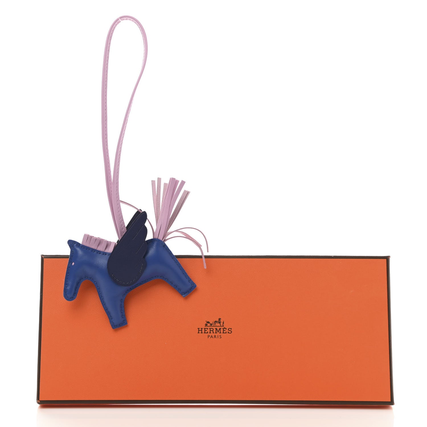 Hermes Milo Lambskin Grigri Rodeo Pegase Horse Bag Charm PM Bleu France Mauve Sylvestre Bleu Saphir 6 of 6