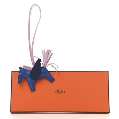 Hermes Milo Lambskin Grigri Rodeo Pegase Horse Bag Charm PM Bleu France Mauve Sylvestre Bleu Saphir 6 of 6