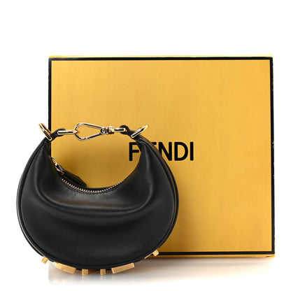 Fendi Vitello Grace Matte Nano Fendigraphy Hobo Charm Black 11 of 11