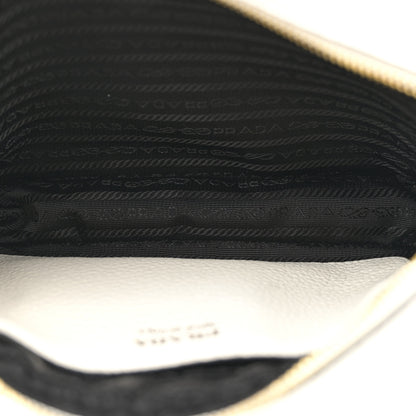 Prada Vitello Daino Soft Medium Double Zip Shoulder Bag White 5 of 11