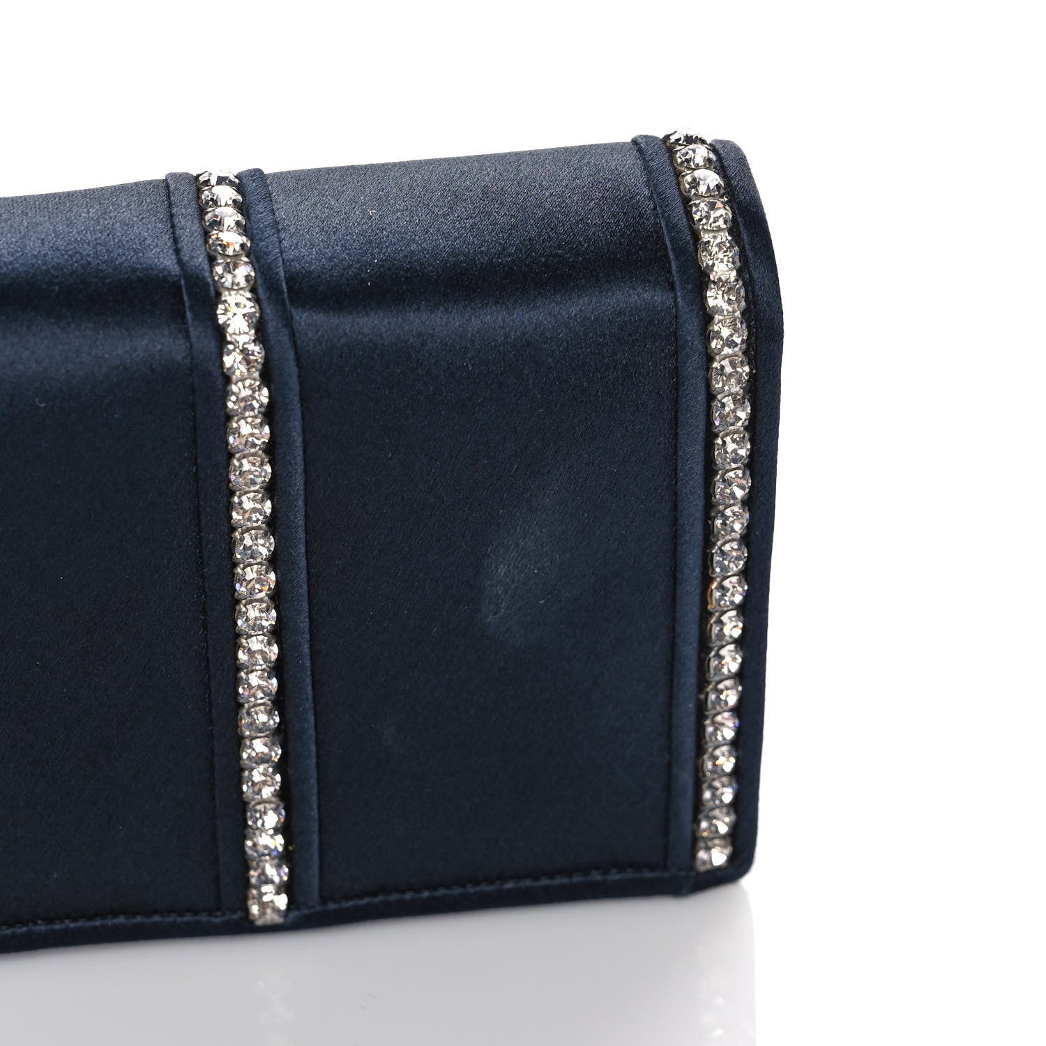 Judith Leiber Crystal Satin Clutch Navy Blue 12 of 12
