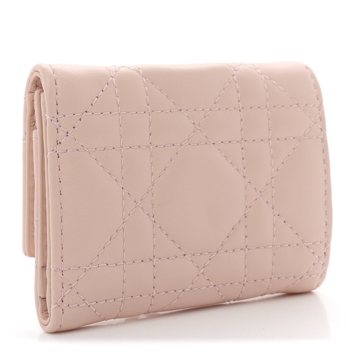 Lambskin Cannage My Dior Veronia Wallet Powder Pink