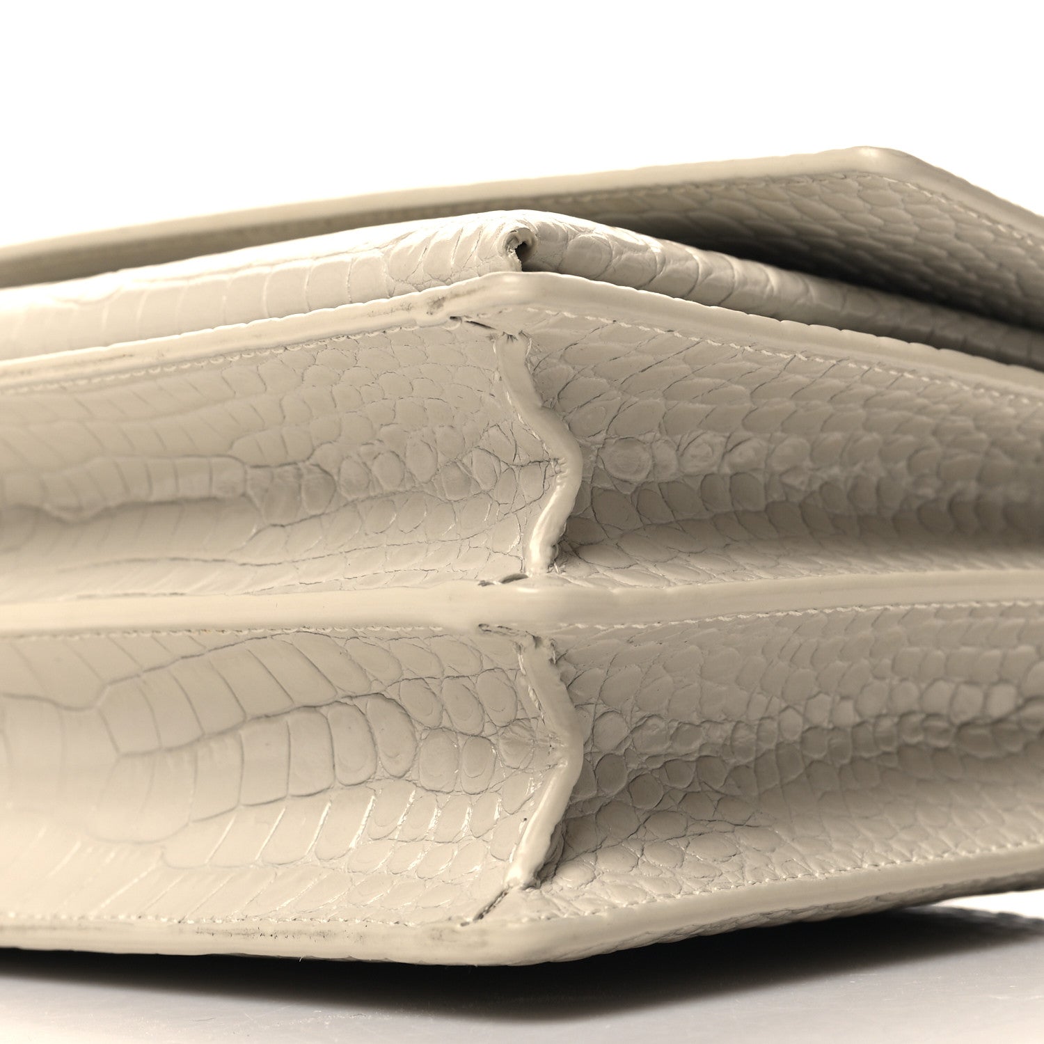 Saint Laurent Calfskin Crocodile Embossed Medium Monogram Sunset Blanc Vintage 11 of 11