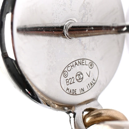 Chanel Crystal Pearl CC Drop Earrings Gold Silver 3 of 5