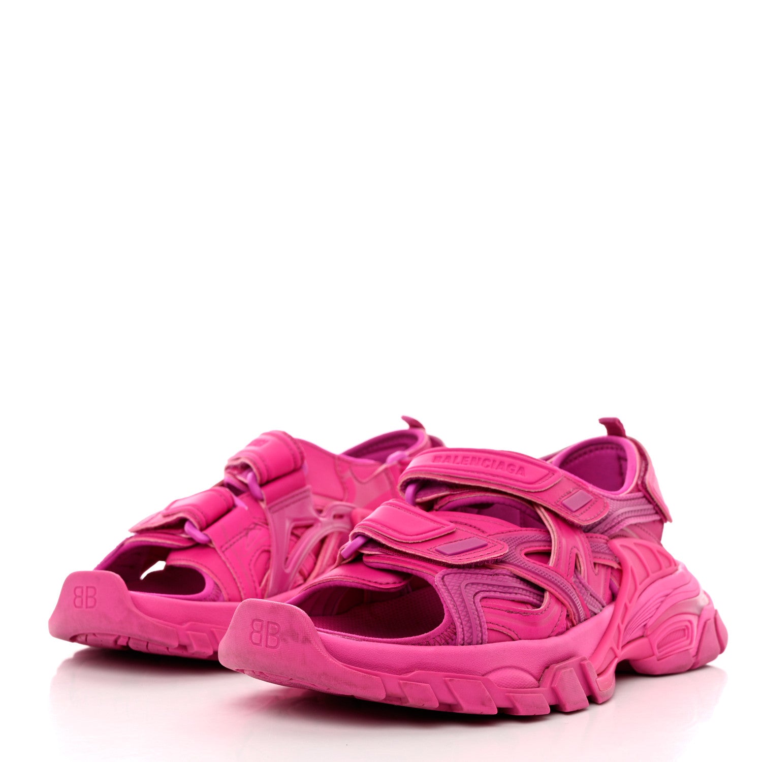 Balenciaga Neoprene Rubber Womens Track Sandals 37 Fucsia 3 of 14