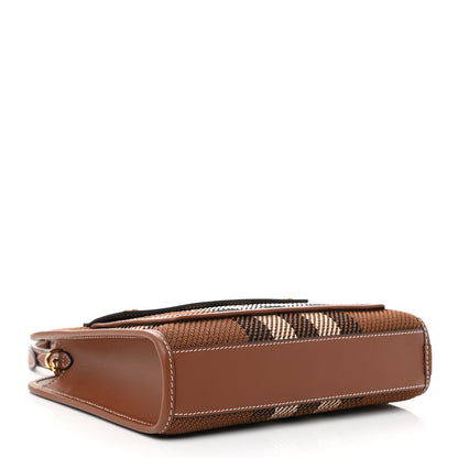 Burberry Canvas Calfskin Check Mini Pocket Bag Dark Birch Brown 4 of 8
