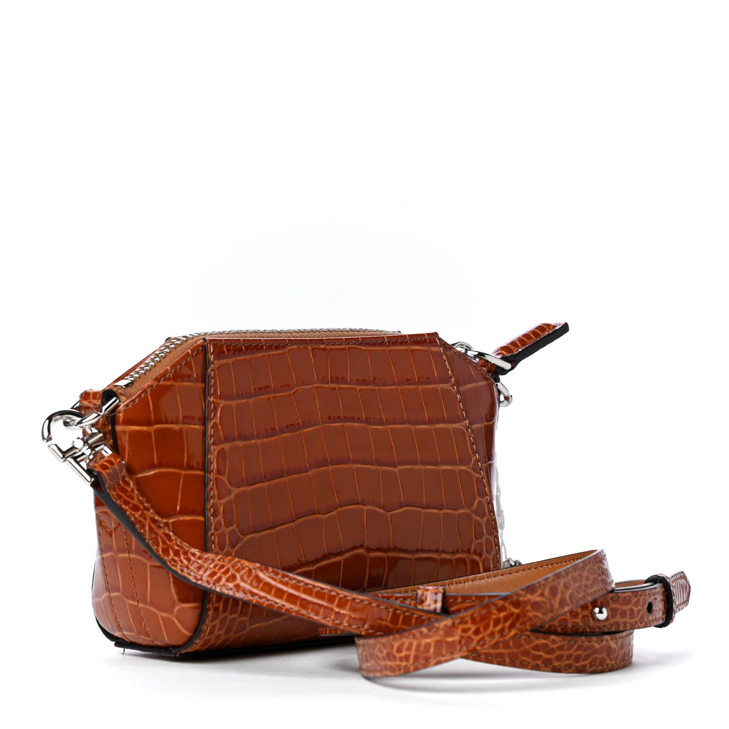 Givenchy Calfskin Crocodile Embossed Nano Antigona Tan 2 of 4