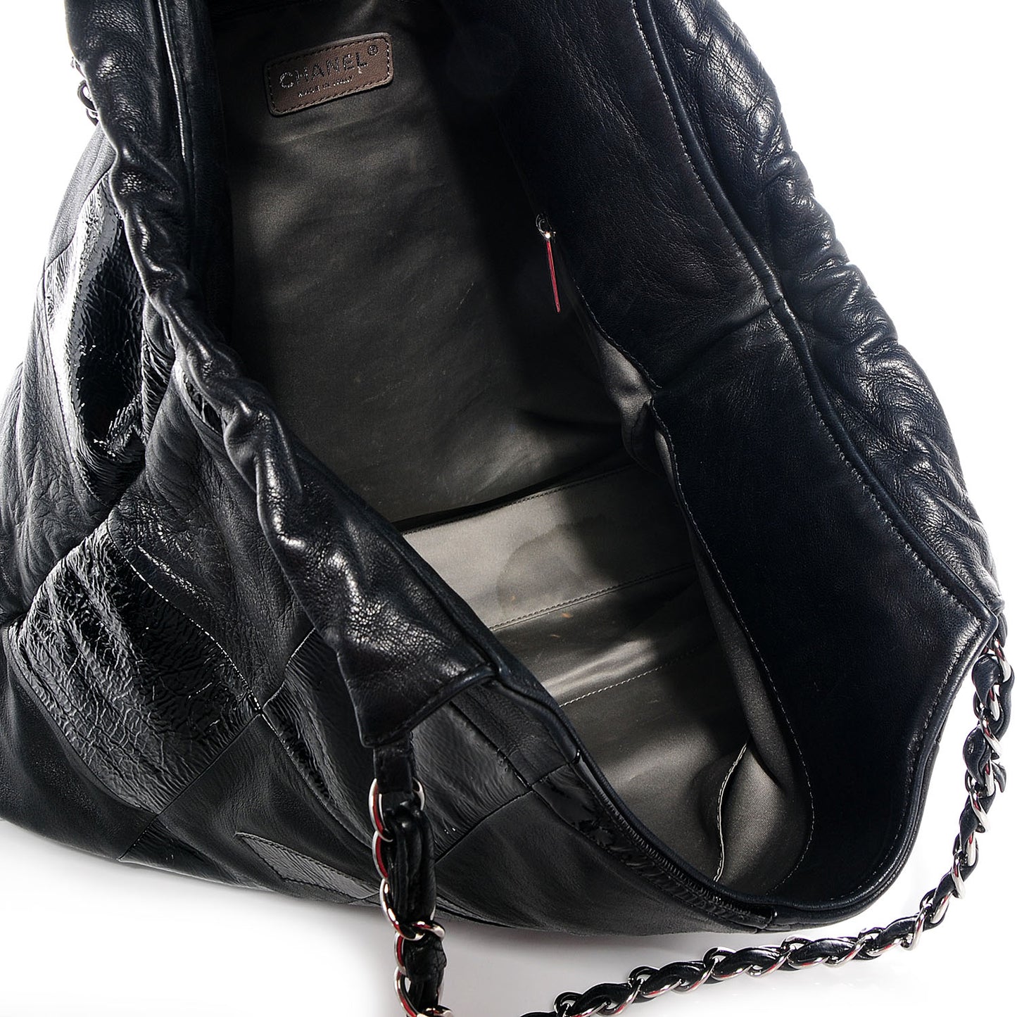 Patent Patchwork Brooklyn Tote Black