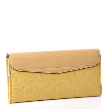 Fendi Vitello Elite Flamingo 2Jours Continental Wallet Giallo Alchemy 2 of 9