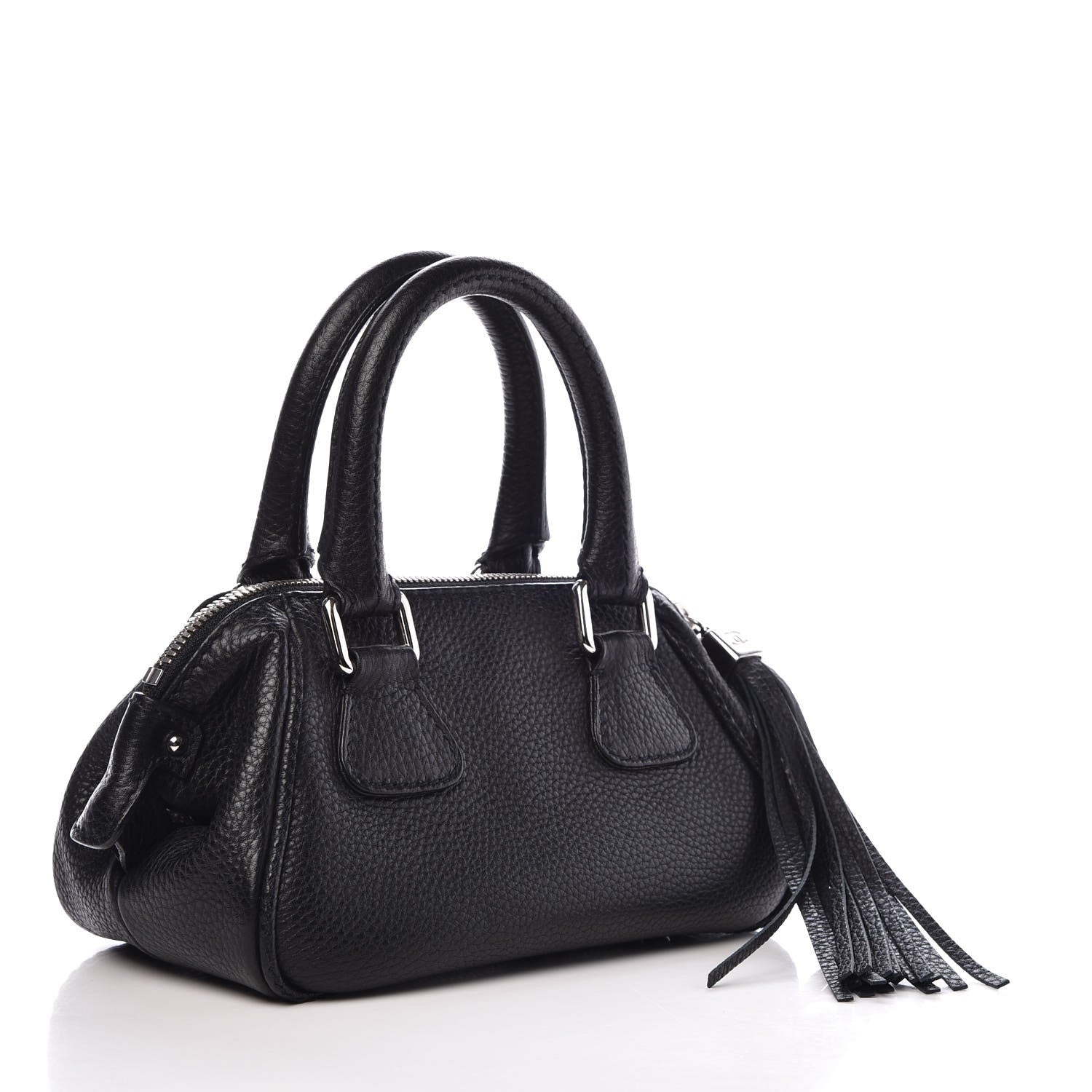 Chanel Calfskin Small Tassel Satchel Black 3 of 7
