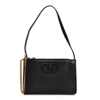 Valentino Garavani Grained Calfskin VSling Pouch Black 1 of 10