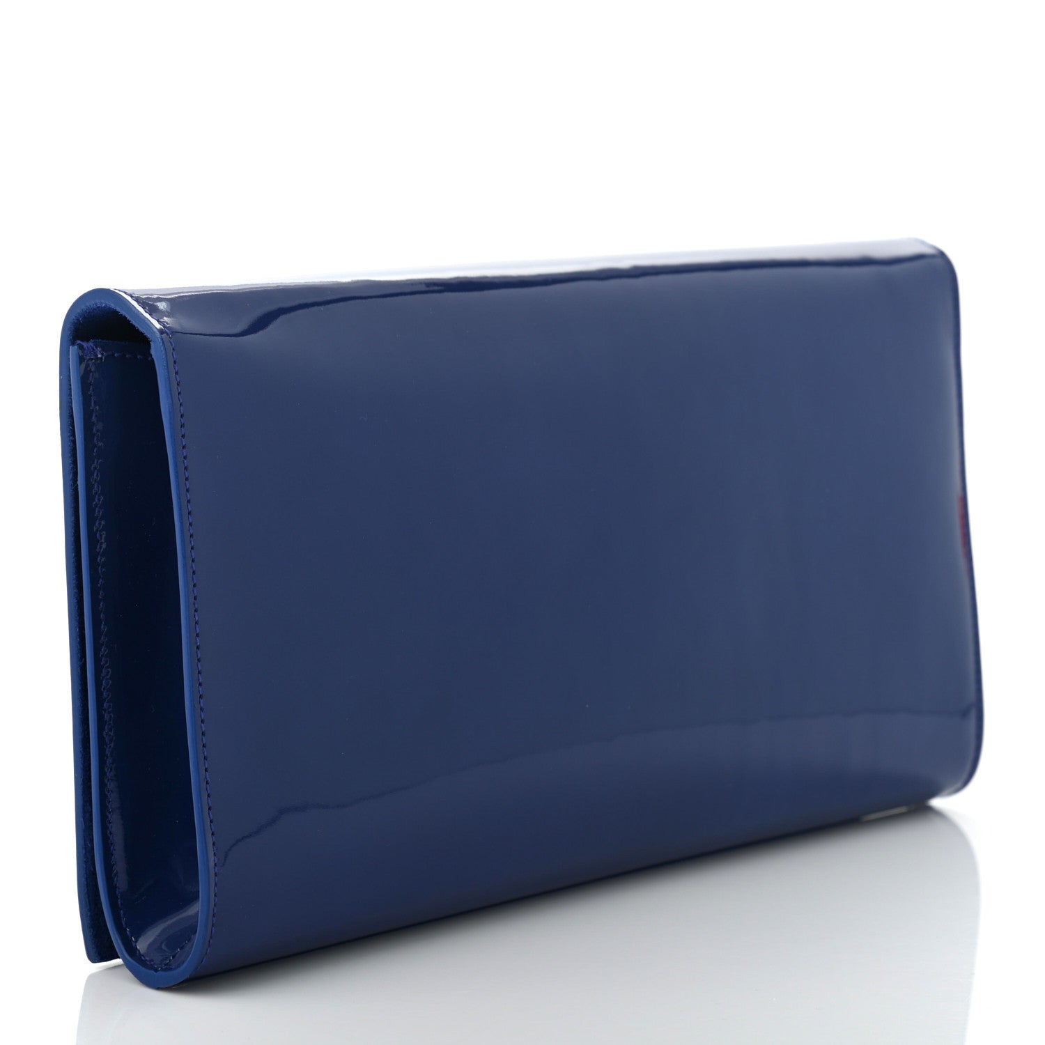 Saint Laurent Patent Calfskin Monogram Large Belle De Jour Clutch Royal Blue 3 of 8