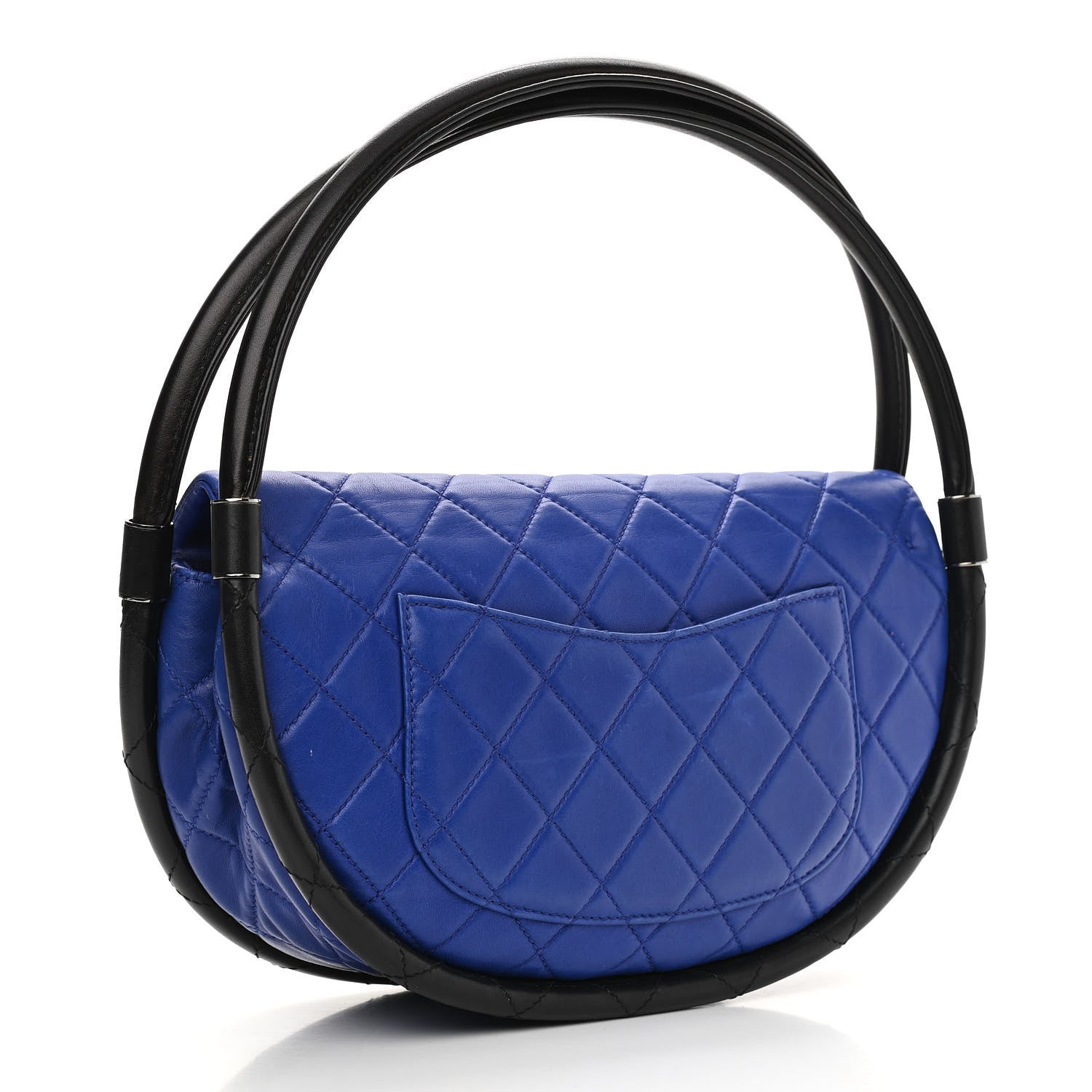 Chanel Quilted Lambskin Small Hula Hoop Flap Dark Blue 3 of 13