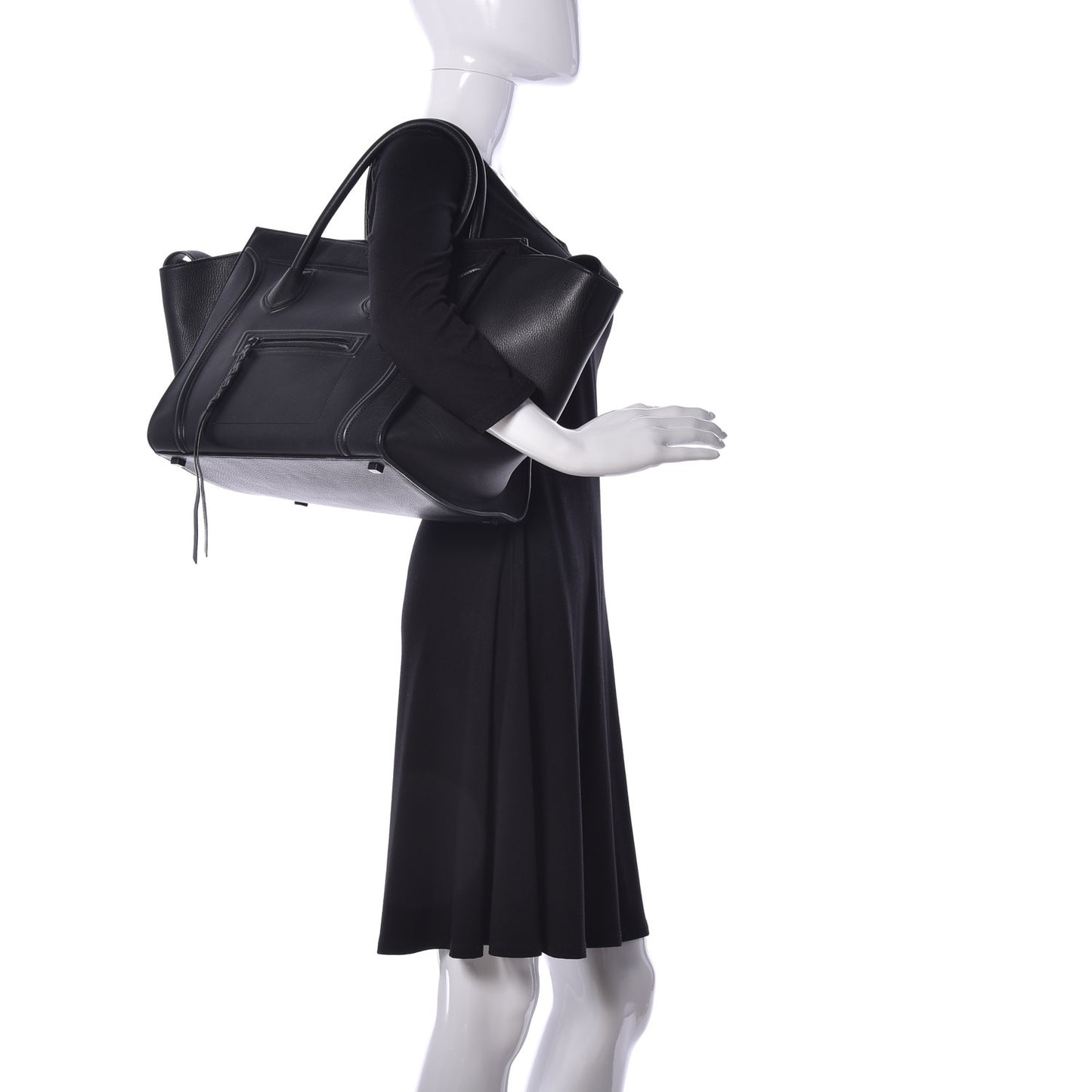 Supple Calfskin Medium Phantom Luggage Black