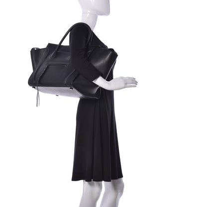 Celine Supple Calfskin Medium Phantom Luggage Black 2 of 10