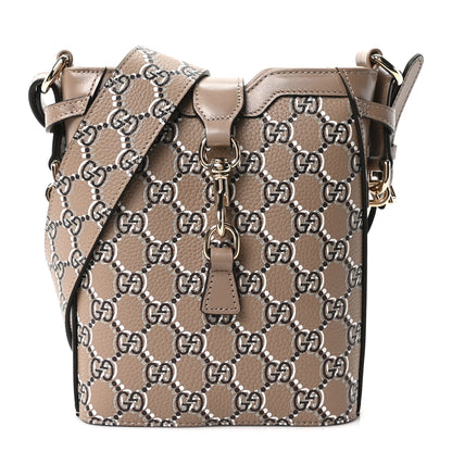 Gucci GG Shadow Monogram Mini Bucket Bag Beige Taupe 1 of 10