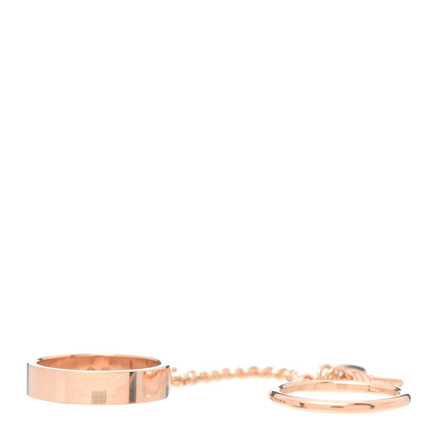 Hermes 18K Rose Gold Kelly Clochette Double Ring 50 5.25 3 of 7
