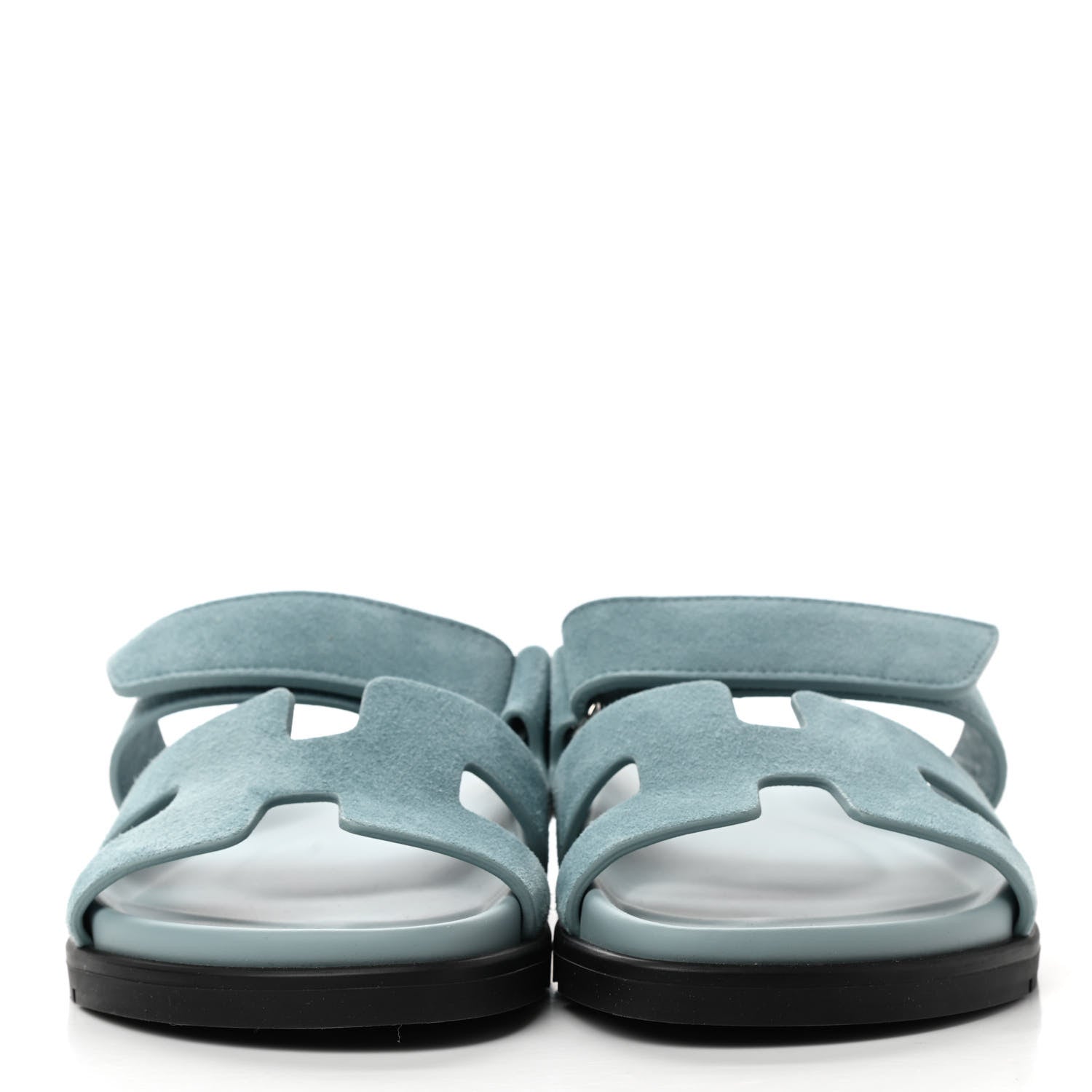 Hermes Suede Goatskin Womens Chypre Sandals 36 Vert d'Eau 2 of 8