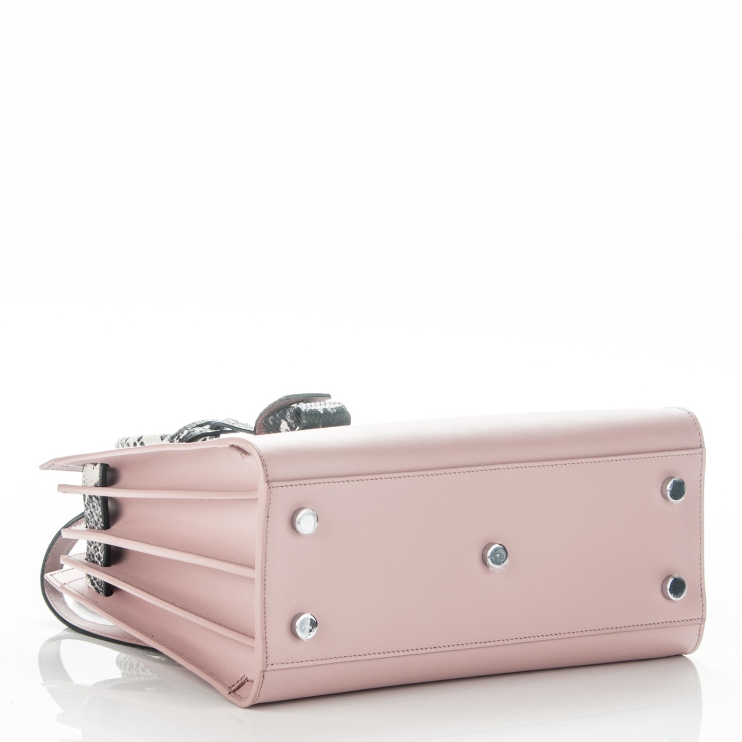 Calfskin Embossed Python Baby Sac De Jour Powder Pink