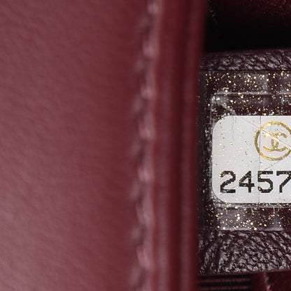 Chanel Velvet Lambskin Embroidered Camellia Mini Flap Navy Burgundy 8 of 8