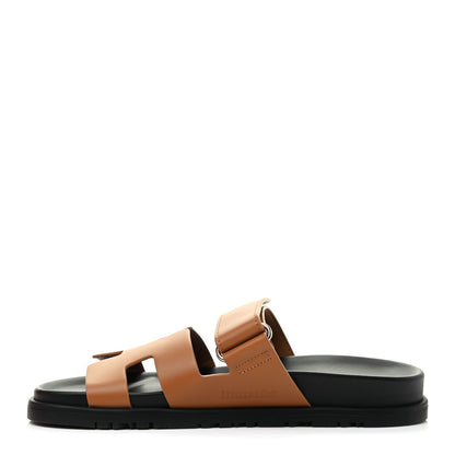 Hermes Calfskin Womens Chypre Sandals 37 Naturel 1 of 10