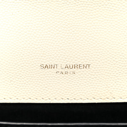 Saint Laurent Grain De Poudre Textured Mixed Matelasse Medium Triquilt Monogram Satchel Crema Soft 7 of 11