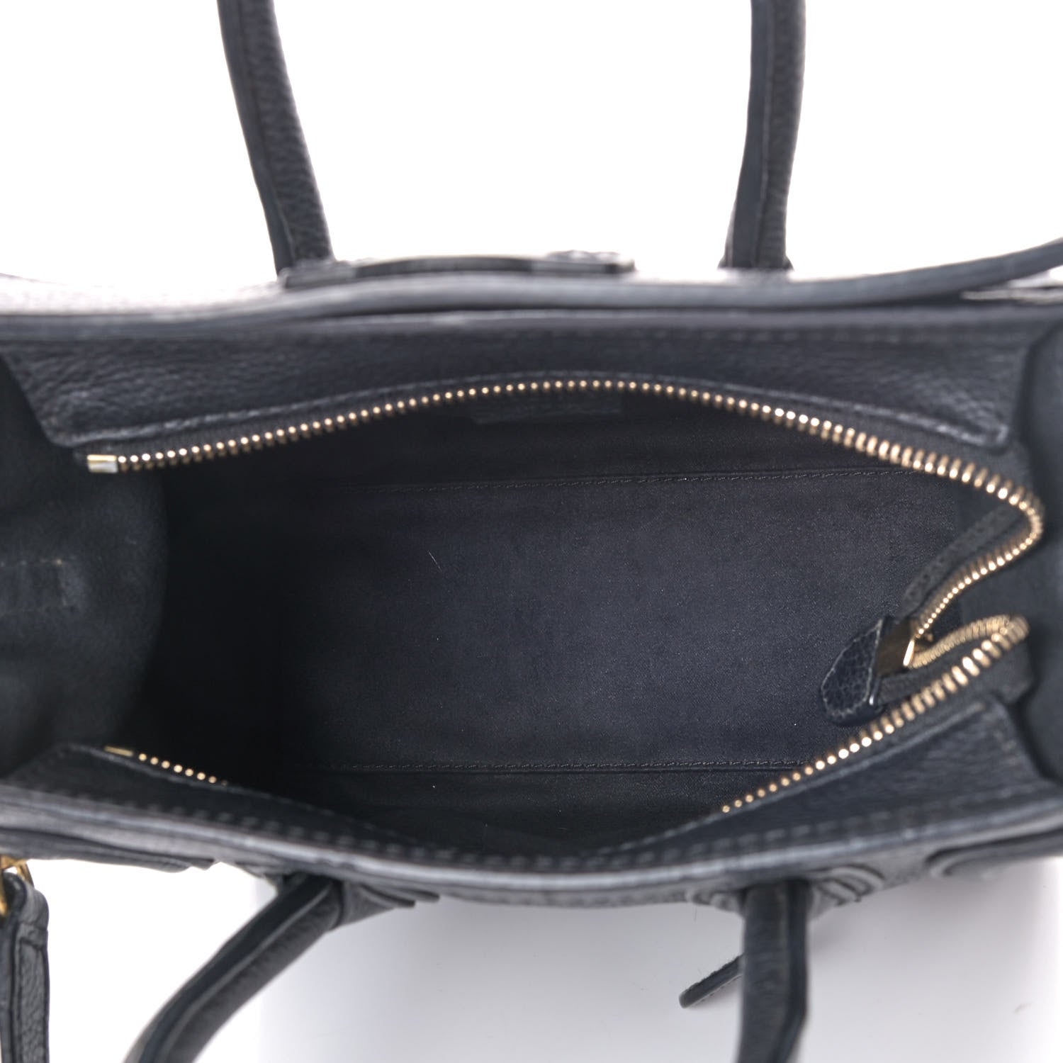 Celine Drummed Calfskin Nano Luggage Black 4 of 4