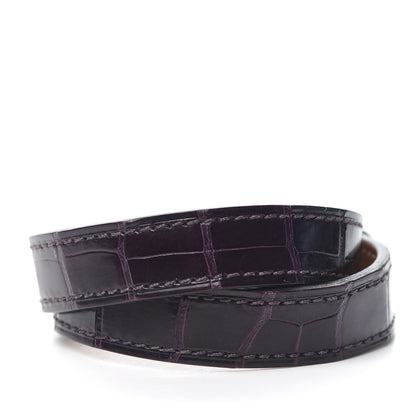 Hermes Shiny Alligator Kelly Double Tour Bracelet S Amethyst 3 of 5