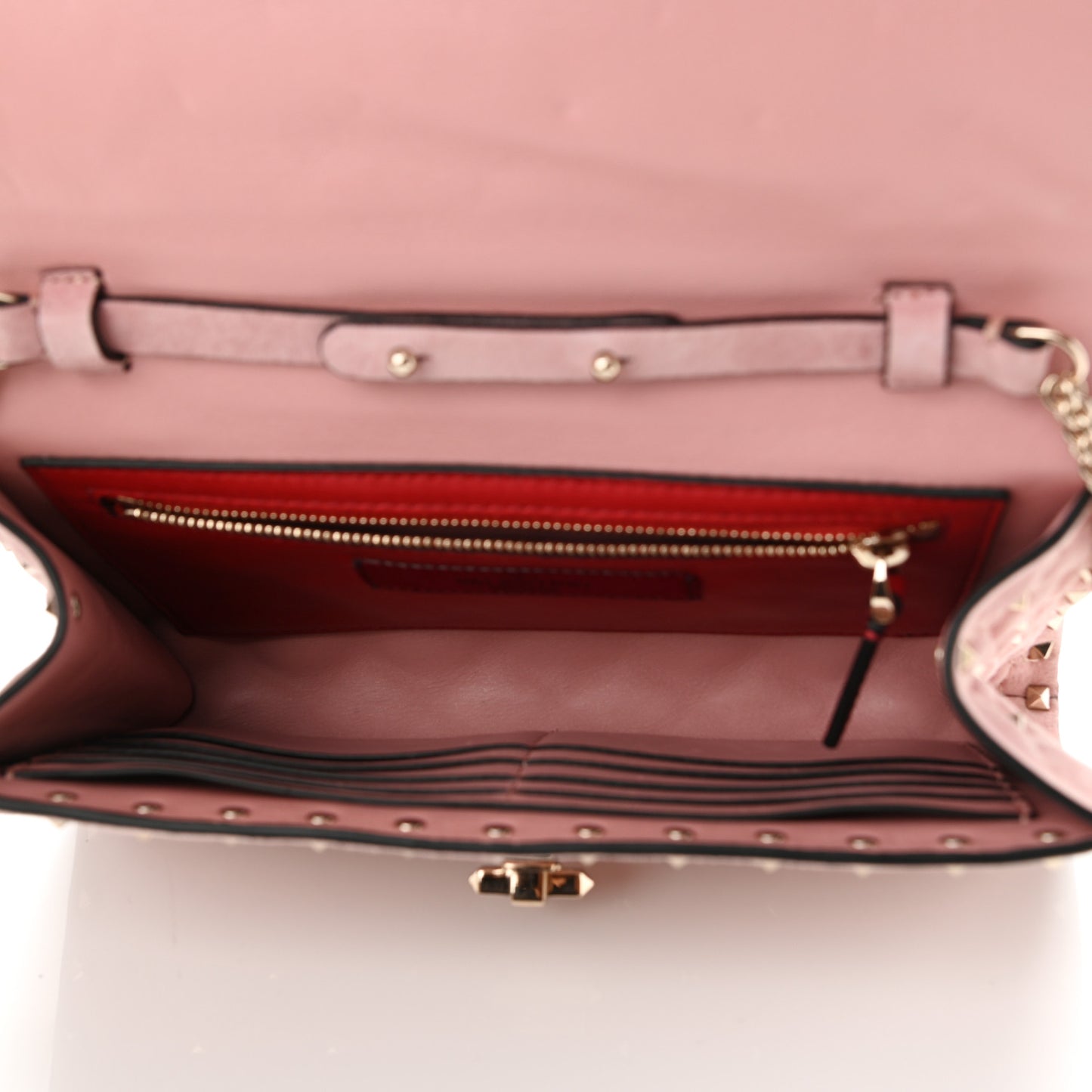 Suede Rockstud Spike Wallet on Chain Loto