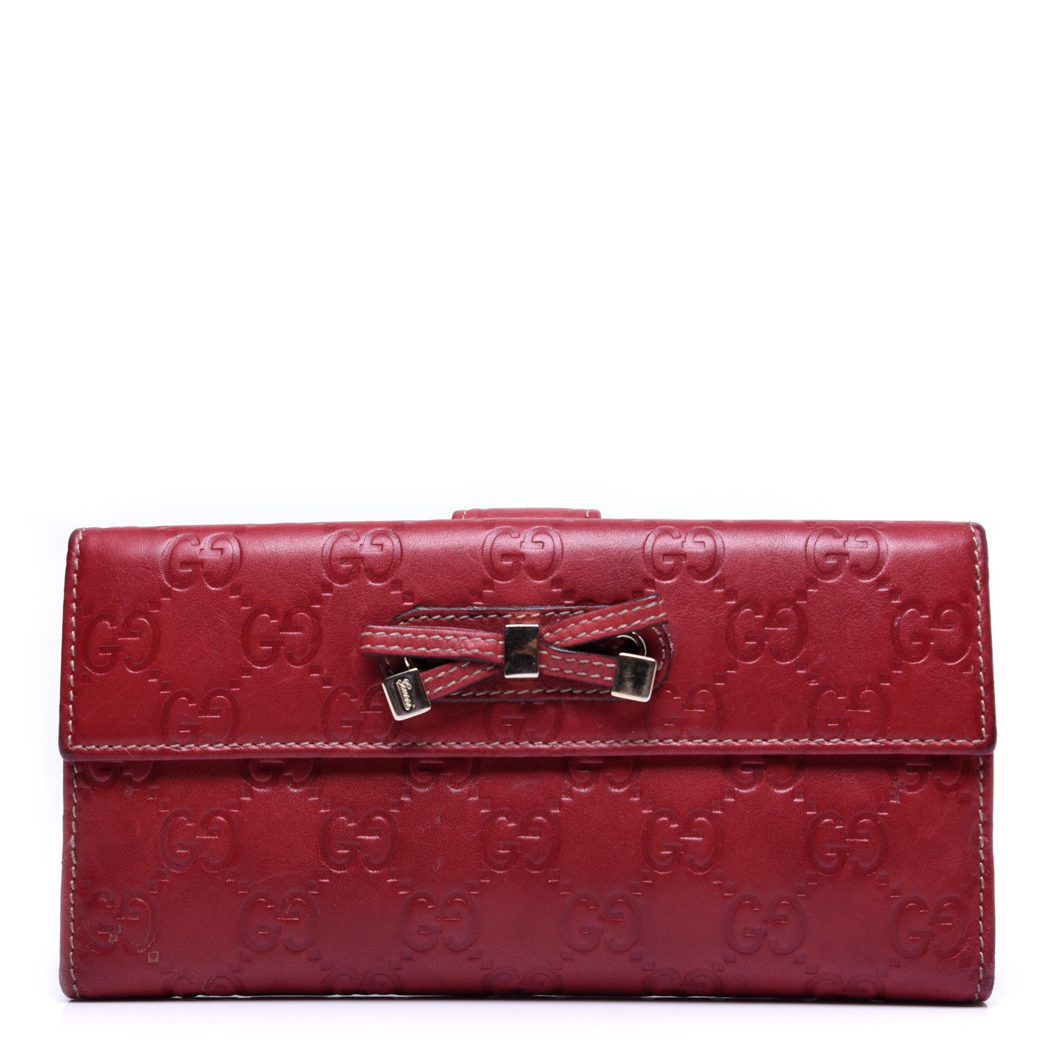 Gucci Guccissima Princy Continental Wallet Red 1 of 10