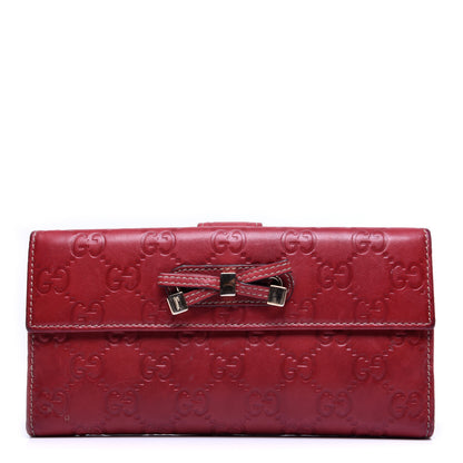 Gucci Guccissima Princy Continental Wallet Red 1 of 10